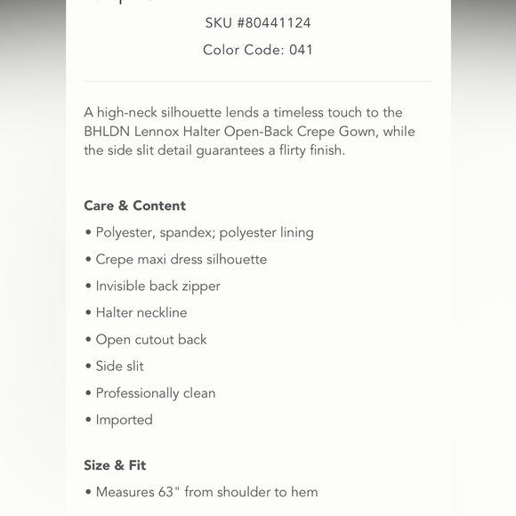 BHLDN Lennox Halter Open-Back Crepe Gown - Picture 3 of 7